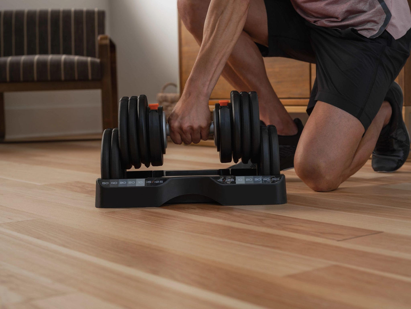 NordicTrack 55 lb Select-a-Weight Dumbbell Pair, Black