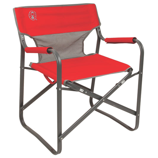 Coleman Outpost Breeze Folding Camp Chair with Cooling Mesh Back, Portable Outdoor Chair Supports up to 300lbs