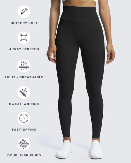 Aoxjox High Waisted Workout Leggings for Women Trinity Yoga Pants 26.5"