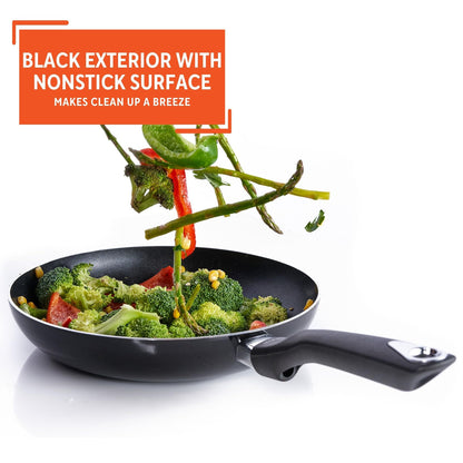 IMUSA 8in Bistro Aluminum Nonstick Fry Pan with Cool Touch Handle, Black