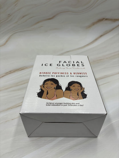 Lazzybeauty Ice Globes for Facial, 2 PCS Cooling Globes Set for Eye & Neck, Cold Glass Ice Roller Ball, Cryo Sticks Face Globes, Tighten Skin, Reduce Puffiness and Dark Circles, Enhance Circulation