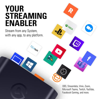 Elgato HD60 X - Stream and Record in 1080p60 HDR10 or 4K30 with Ultra-low Latency on PS5|Pro, PS4|Pro, Xbox Series X/S, Xbox One X|S, Nintendo Switch 2, in OBS and More, Works with PC and Mac