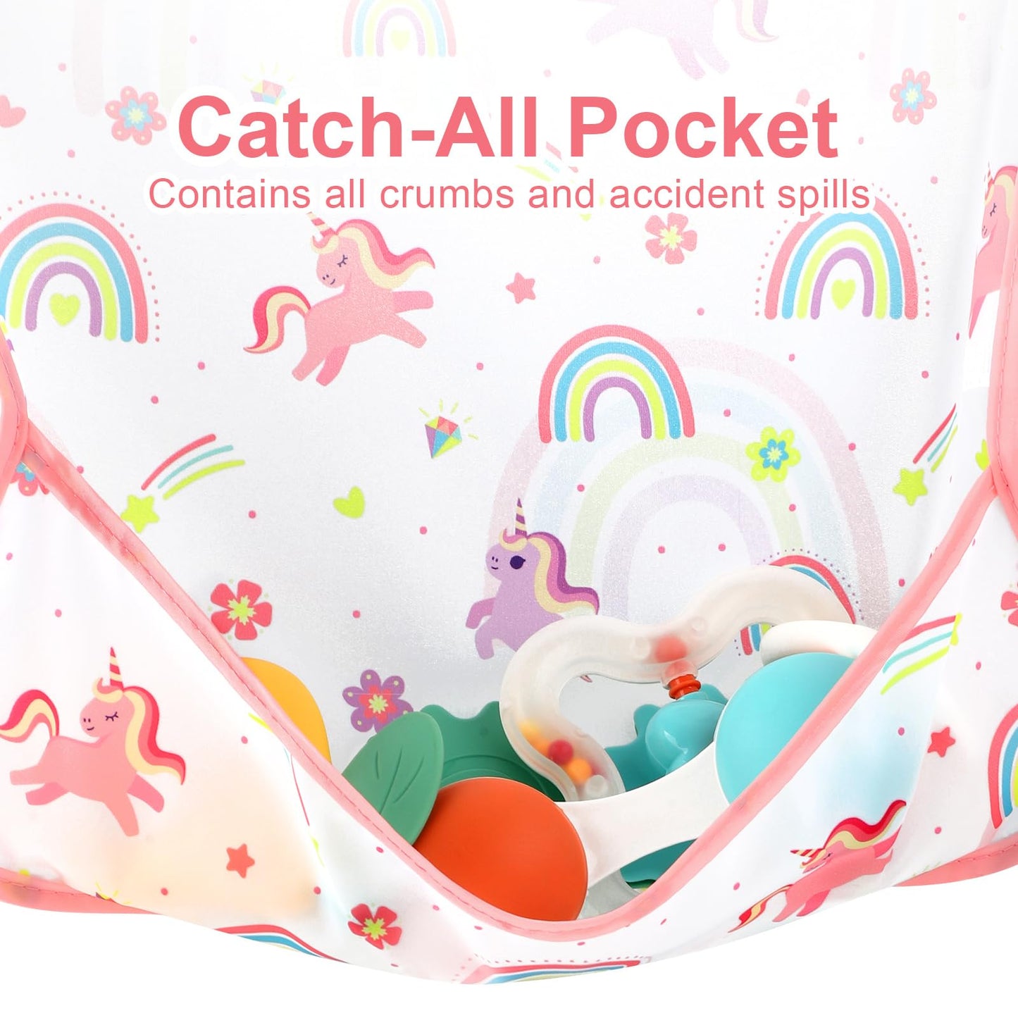 Accmor 4 Pack Long Sleeve Bibs, Baby Smock Waterproof Sleeved Bib Smock for Baby Toddler 6-24 Months