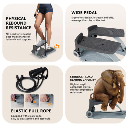 Leikefitness Portable Step Climber Fitness Stepper for Home Gym ST6800 (Gray)