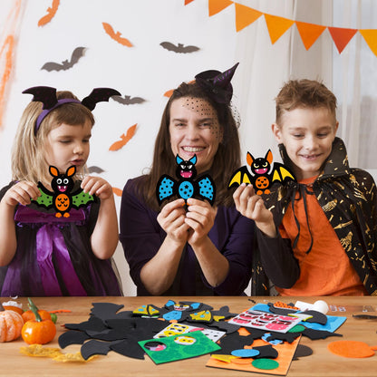 Fennoral 12 Pack Bat Crafts for Kids Bat Crafts Kits Make You Own Bat Foam Stickers Ornament DIY Arts and Crafts for Kids Girls Boys Halloween Party Supplies Halloween Decoration