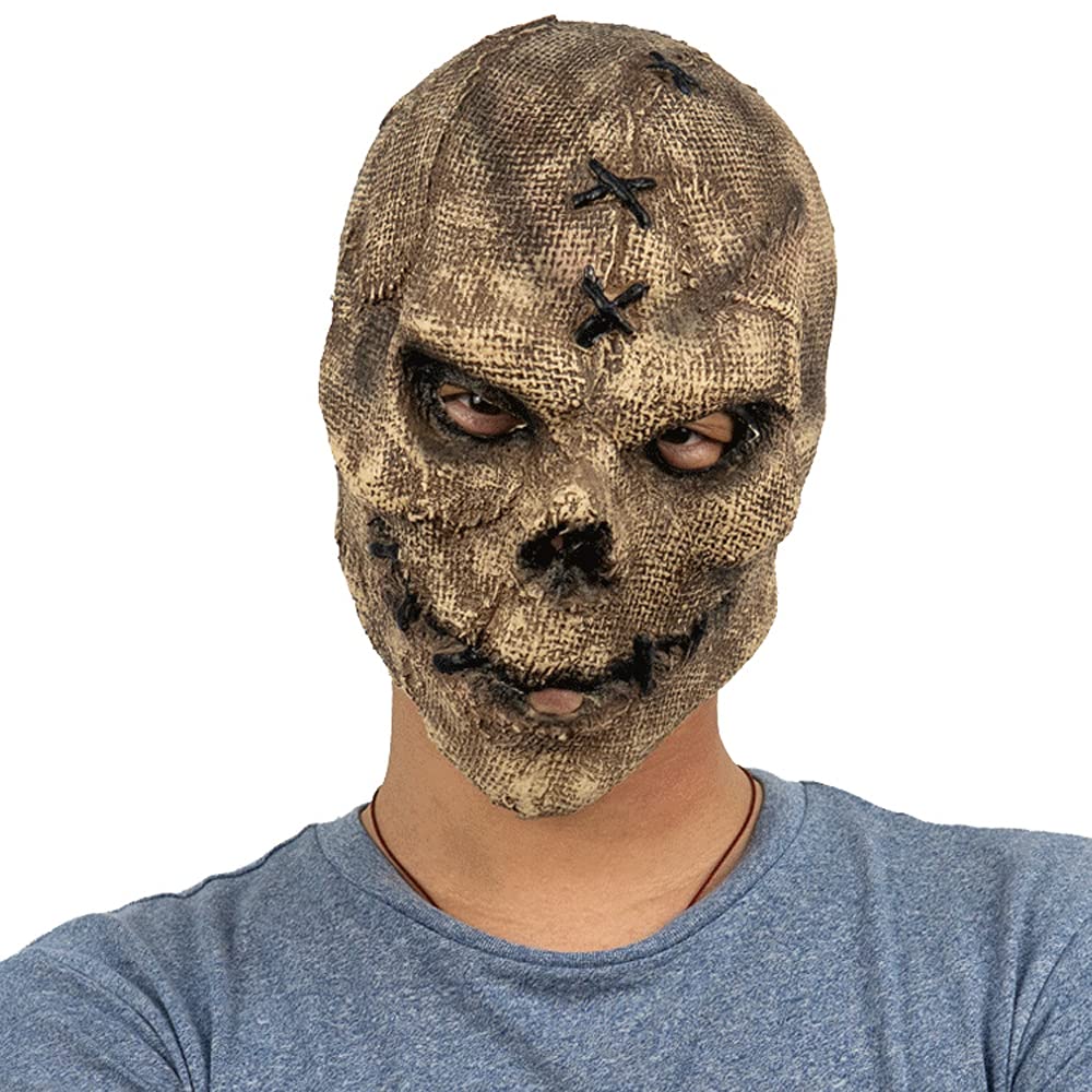 GOODKSSOP Unisex Retro Old Scary Skull Halloween Mask Cosplay Horrible Head Full Face Latex Helmet Creepy Costume Prop for Carnival Themed Party