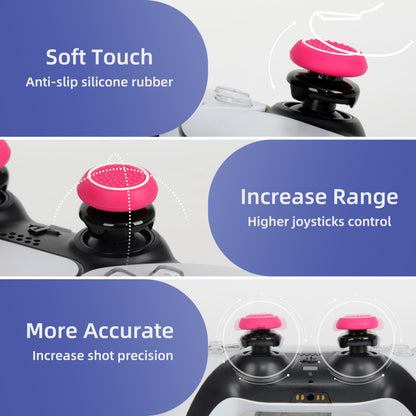 PS5 Controller Accessories PS4 Controller Grips Thumbstick Grips with 2 Pairs 9.9mm High Rise Joystick Grips and 16 Pieces Thumb Caps Compatible with PlayStation 4 and PlayStation 5 Controller-2T-B1