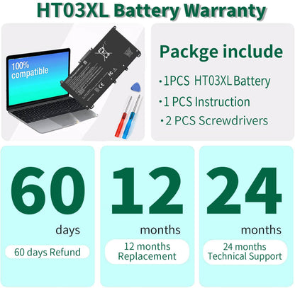 HT03XL L11119-855 Laptop Battery for HP Pavilion 14-CE 14-CF 14-DF 15-CS 15-DA 15-DB 15-DW 17-by 17-CA Series 15-CS0053CL 15-DW0033NR 15-DA0014DX L11421-542 L11421-2C2 HSTNN-UB7J HSTNN-DB8R HT03041XL