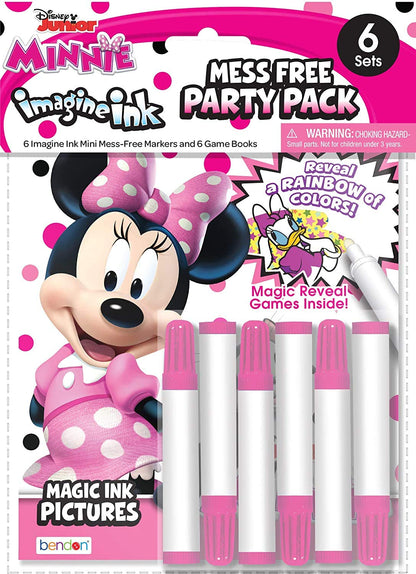 Disney Minnie Mouse and Mickey Mouse Imagine Ink Coloring Book Set for Girls Boys ~ 12 Pack No Mess Coloring Books with Minnie Stickers (Minnie Mouse Mickey Mouse Party Favors Bundle)