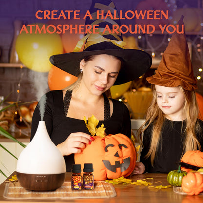 Halloween Essential Oil Set, SNOWSEN Fall Fragrance Oils for Diffuser Oil Scents, Candle Making, Soap Making, Candy Corn, Chocolate Pumpkin Pie, Autumn Wreath, Apple Cider, Caramel Corn,Snickerdoodle