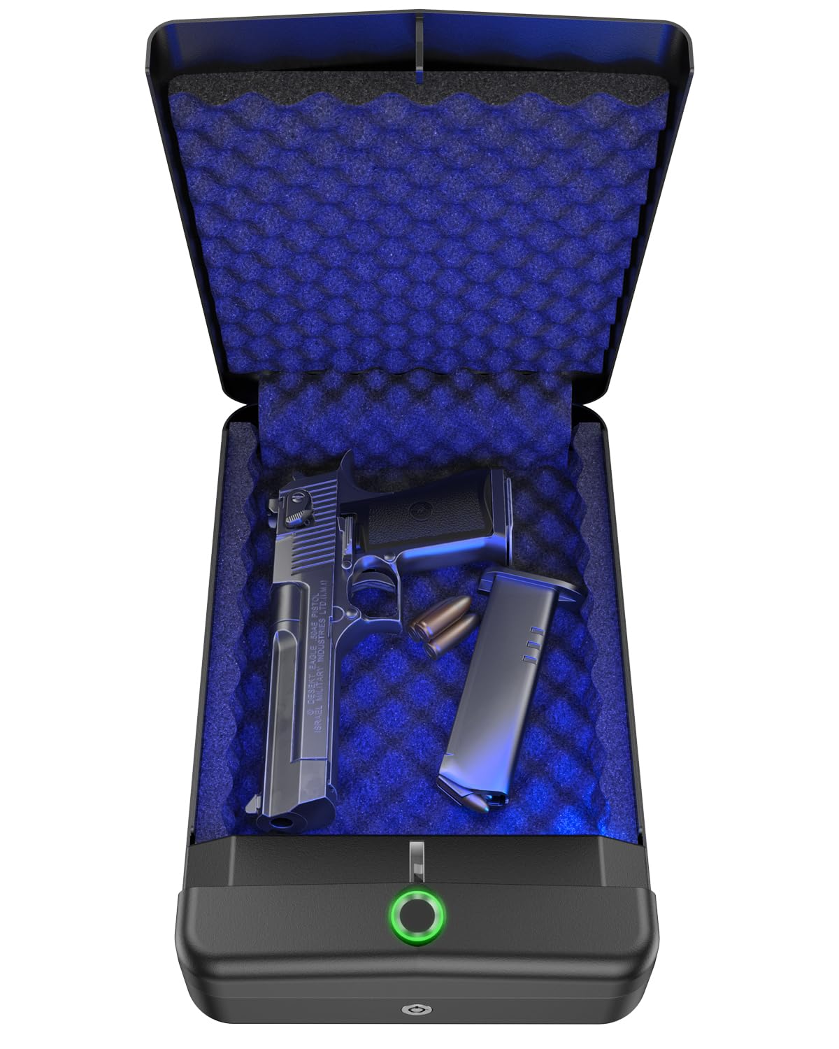 HOLEWOR Gun Safe Small Pistol Safe Biometric Gun Lock Box for Handgun, Fingerprint Quick Access Portable Pistol Case for Car Travel Nightstand Bedside