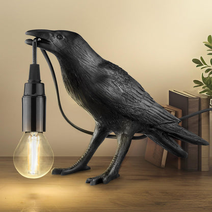 Crow Lamp, Raven Table Lamp with Bulb, Bird Desk Lamps, Gothic Home Decor Crow Light, Raven Lamp for Bedside Bedroom Living Room Decor