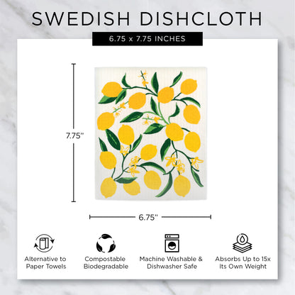 DII Swedish Dishcloths for Kitchen & Cleaning, Reusable, Machine Washable & Dishwasher Safe, Biodegradable, 7.75 x 6.75, Cats, 3 Piece