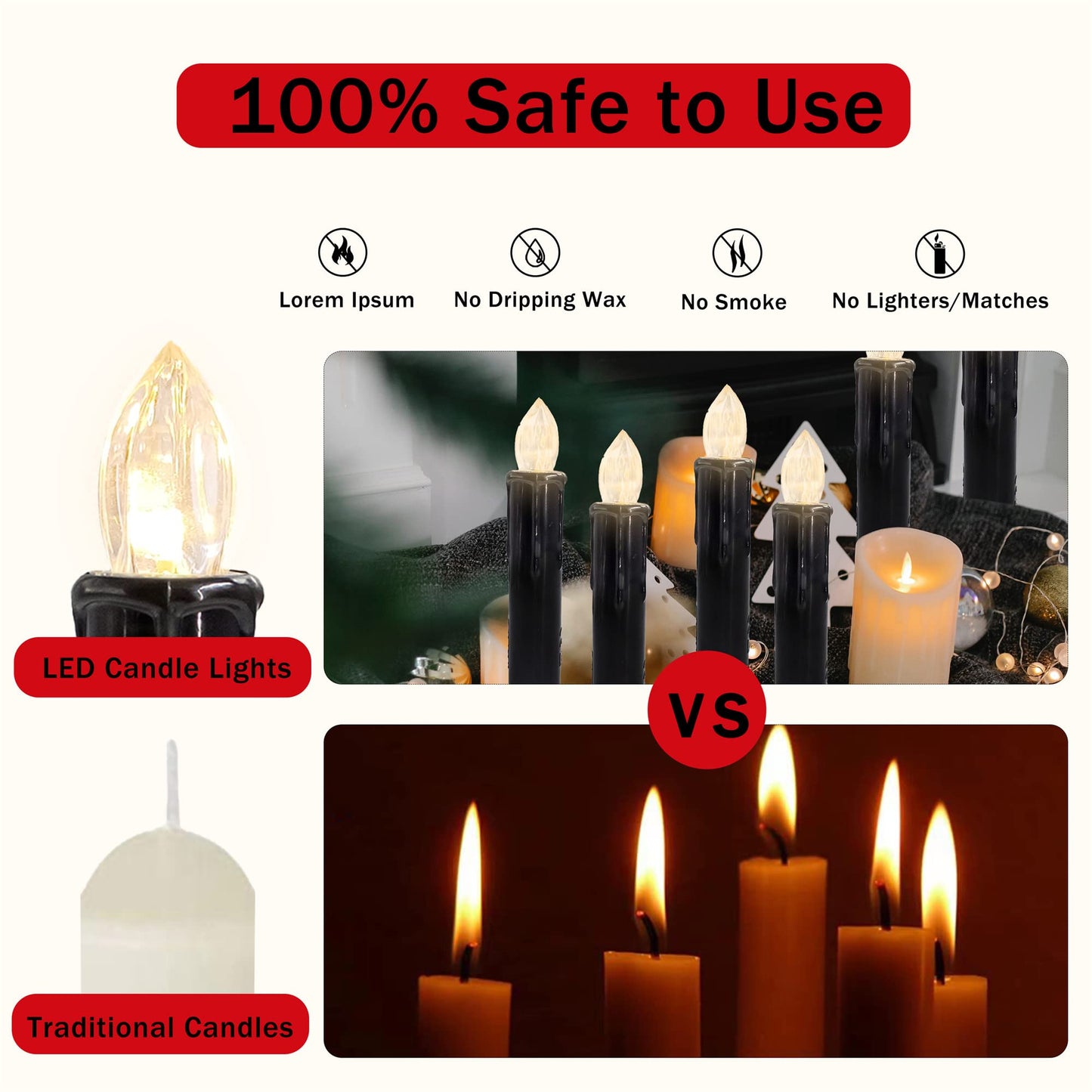 Gedengni LED Candlesticks Short Taper Candle, 4inches Battery Operated Chandelier Halloween Black Flameless Candles Mini Remote Candle Sticks for Harry Potter Party Home Decor,10pcs-BL