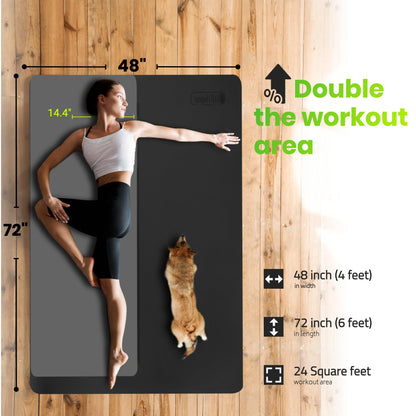 Large Yoga Mat (6'x4') – 1/4" & 1/2" Thick Exercise Mats for Home Workout, Extra Wide Workout Mats for Home Gym, Yoga, Pilates, Stretching, Floor & More