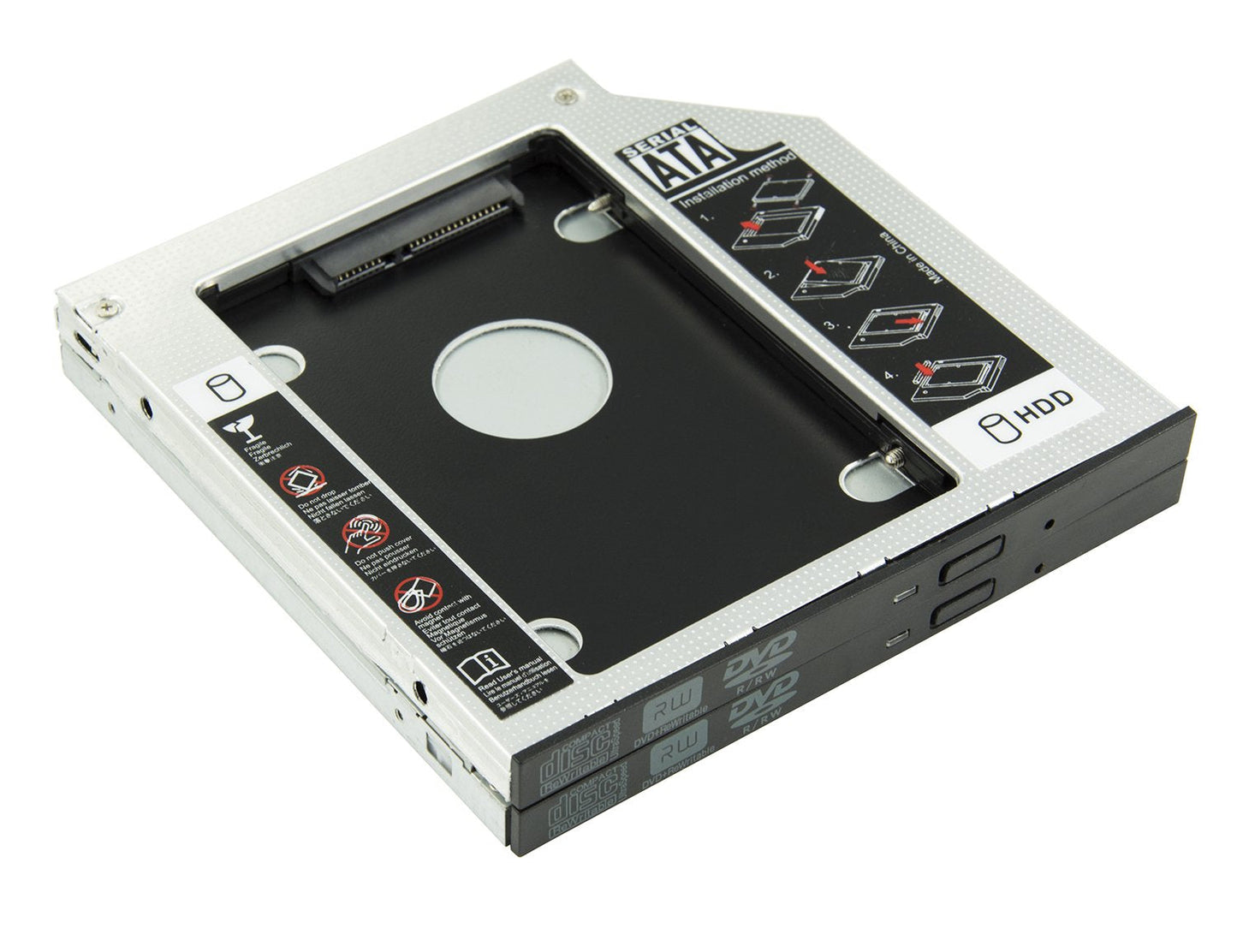 HIGHFINE Universal 9.5mm SATA to SATA 2nd SSD HDD Hard Drive Caddy Adapter Tray Enclosures for DELL HP Lenovo ThinkPad ACER Gateway ASUS Sony Samsung MSI Laptop