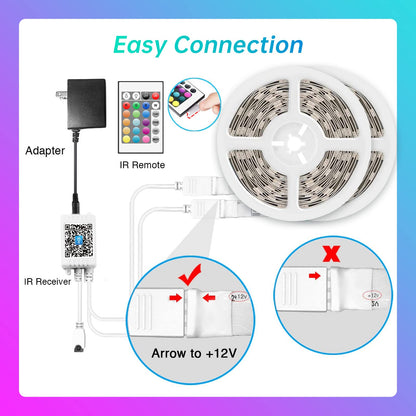 120ft Bluetooth LED Strip Lights,SMD 5050 Music Sync LED Lights Strip,RGB Color Changing LED Lights with Remote,Smart Phone APP Control,LED Lights for Bedroom,Ceiling,Room DIY(APP+Remote +Mic/60ftx2)
