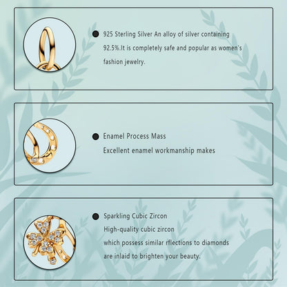 Doyafer Lucky Grass Horseshoe Pendant 925 Sterling Silver Charm Fit Women's Necklace Bracelet Holiday Birthday Gift for Family Friends