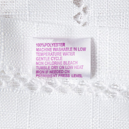 Hem Stitch Embroidered Vintage Design Tablecloth White 60" by 84" Oblong/Rectangle