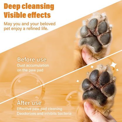 GJYC PET Paw Cleaner for Dogs and Cats,Magic Foam - Clean Paws Rinse Free Foaming Cleanser-Dry Shampoo, Foot Cleaner Brush - with Rose Extract, Odor Control Wash - Good for Puppy