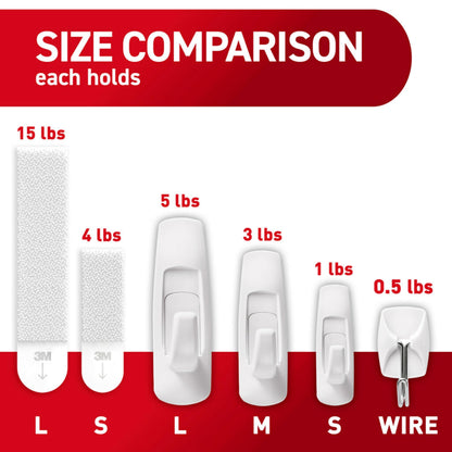 Command Variety Pack, Including 10 Pairs of Picture Hanging Strips, 6 Wire Hooks and 8 Utility Hooks for Hanging, Organization and Storage, Damage-Free Hanging Up to 19 Items, 1 Kit