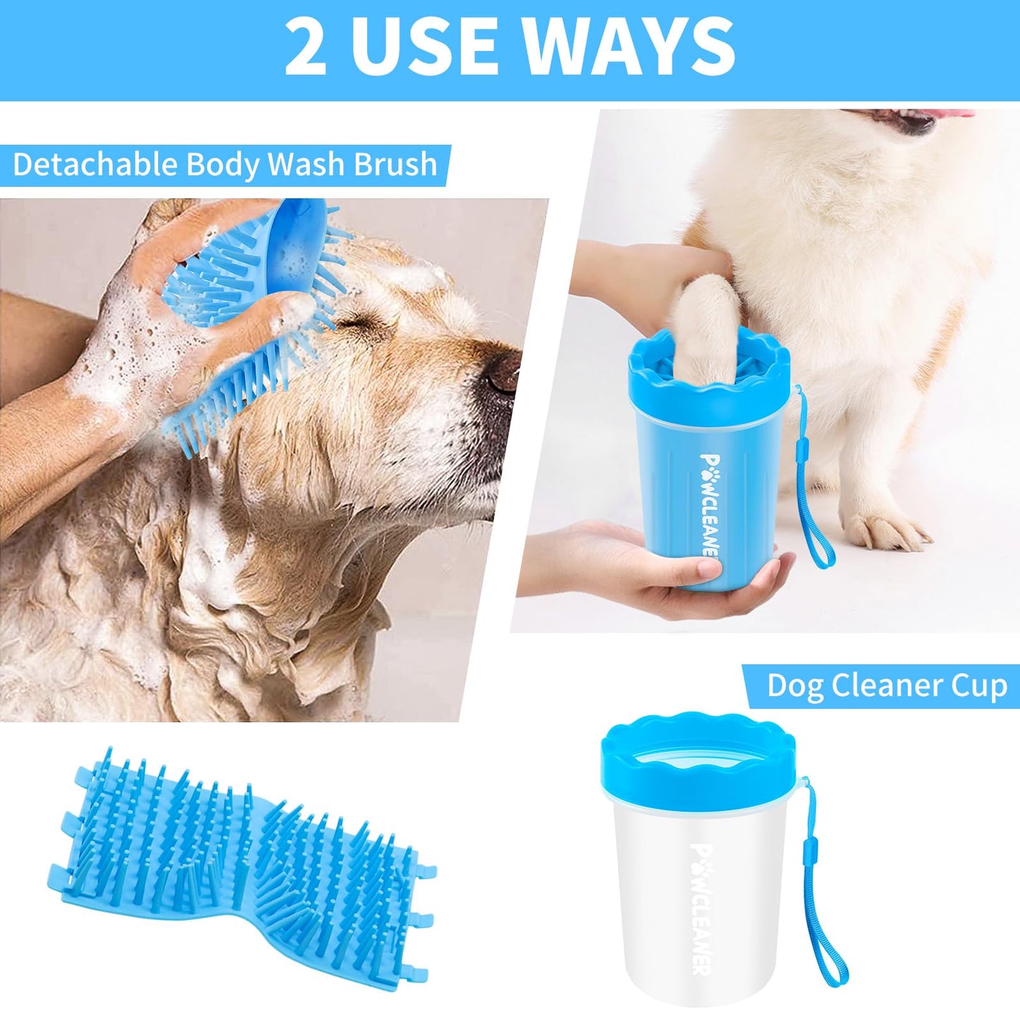 Dog Paw Cleaner, Dog Paw Washer, Paw Muddy Paw Cleaner, Pet Foot Cleaner for Small Medium Large Breed Dogs/Cats (with 3 absorbent towel)