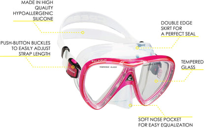Cressi Bonete Pro Dry Set, Translucent Pink, S/M