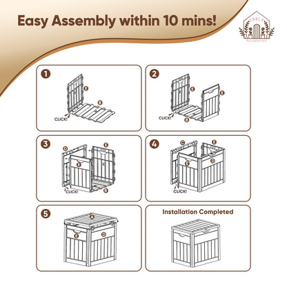 EHHLY 33 Gallon Deck Box, Small Outdoor Storage Box Waterproof, Lockable Secure Package Bin Delivery Box for Outside Front Porch, Patio Cushions Storage Box, Delivery Driver Snack Box for Porch, White