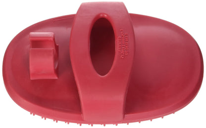 Le Salon Essentials Rubber Grooming Brush with Loop Handle, Red