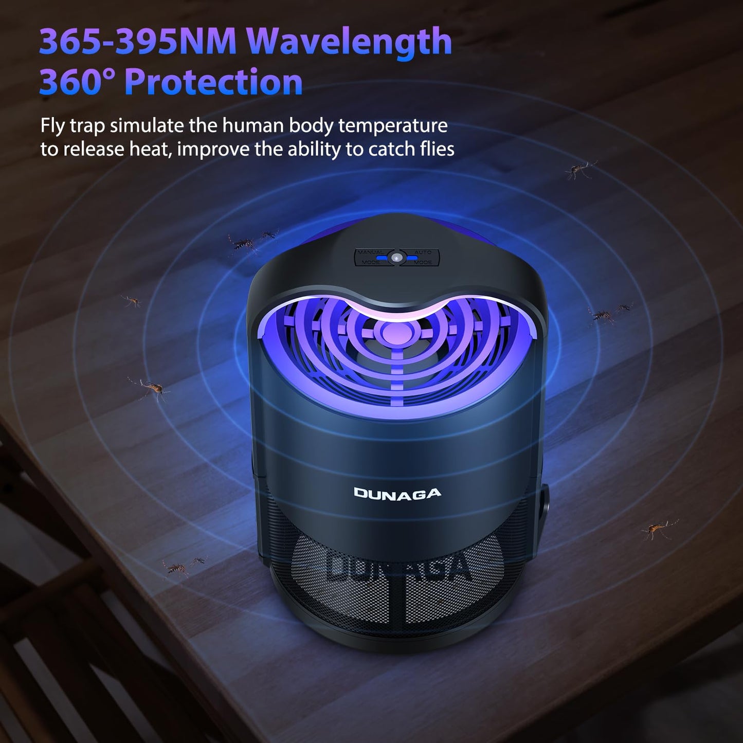 Fly Traps Indoor,Gnat Traps,Fruit Fly Trap,Bug Zapper Indoor, Automatic Mosquito Traps for Home with 10 Sticky Glue Boards,Auto Black