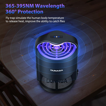 Fly Traps Indoor,Gnat Traps,Fruit Fly Trap,Bug Zapper Indoor, Automatic Mosquito Traps for Home with 10 Sticky Glue Boards,Auto Black