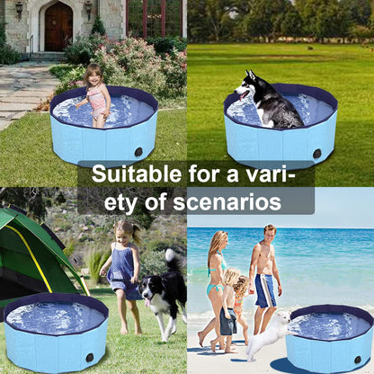 Dog Pool Foldable pet Pool Large Dog Swimming Pool pet Swimming Pool PVC Non-Slip Pool for All Kinds of Pets 63-12in