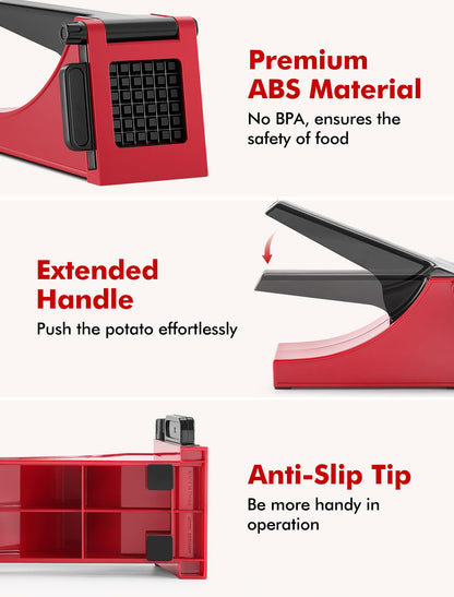 French Fry Cutter, Geedel Professional Potato Cutter for French Fries, Potato Slicer French Fry Maker for Carrot, Cucumber, Onion, Zucchini and more