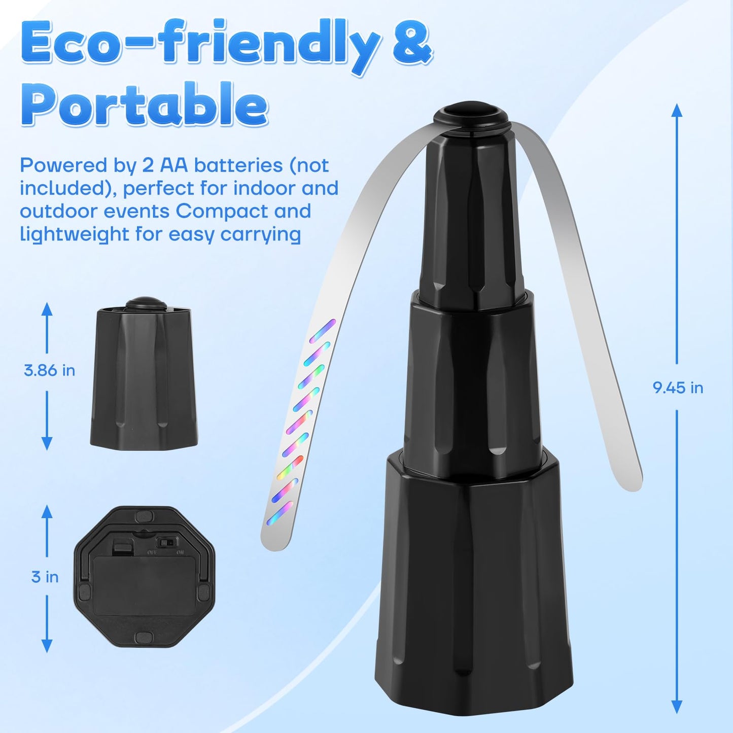 hyxjzh Fly Fans for Tables, Bug Fans with Holographic Blades, Battery Operated Fly Repellent Fan, Keep Flies Away from Picnic, BBQ, Restaurant, Party, Indoor and Outdoor, 4 Pack