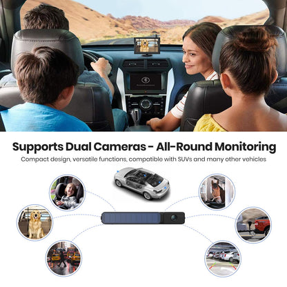 Foxpark Solar Wireless Backup Camera, 1080P 5'' Monitor Back Up Camera Systems Wireless, 3 Mins DIY Installation, Reverse Camera for Car, Truck, Van, RV