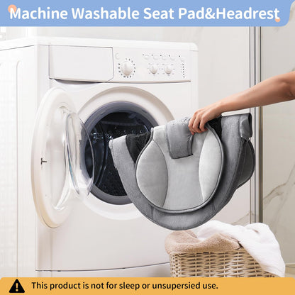 LAREX Baby Swing Infant Swing Electric Toddler Baby Rocker Portable for Newborn Boy Girl, 5 Sway Speeds with Remote Control, 10 Preset Melodies and Bluetooth, 0-6 Months Max 20 Lbs (Black)