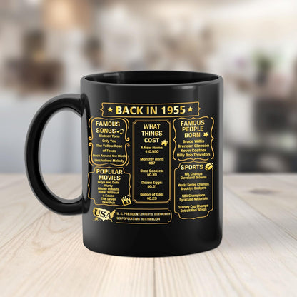 QUPT 70th Birthday Gifts for Women Men, 70th Birthday Gifts for Him, 1955 Birthday Gifts for Women Men, 70 Years Old Gifts, 1955 Birthday Gifts for Her Him, 70th Birthday Presents Coffee Mug