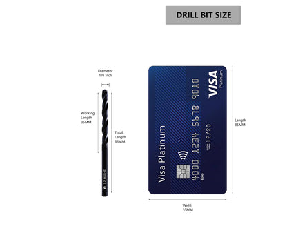 DelitonGude 1/8''inch HSS M35 Cobalt Twist Drill Bits,High Speed Steel,Pack of 10,Suitable for Steels,Cast Iron,Stainless Steels and Other Hard Metals(1/8inch)