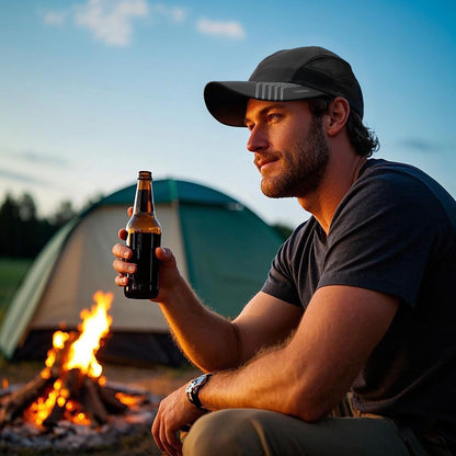 Croogo Quick Drying Sun Hat UPF 50+ Baseball Cap Summer UV Protection Outdoor Cap Men Women Sport Cap Hat, Black, 21.6-24.4 inch