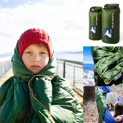 Horizon Hound Trek Down Camping Blanket - Outdoor Travel Quilt, Green | Insulated, Lightweight & Warm Gear for Sleep, Camping, Stadium, Hiking & Festivals | Water Resistant, Packable & Compact