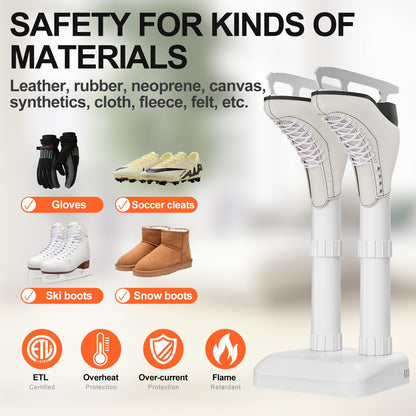 LAVIEAIR Boot Dryer Shoe Dryer for Work Boots Sneakers and Gloves, No Damage Ultra Low Temperature Drying, Fanless Noiseless Boot Warmer Deodorizer