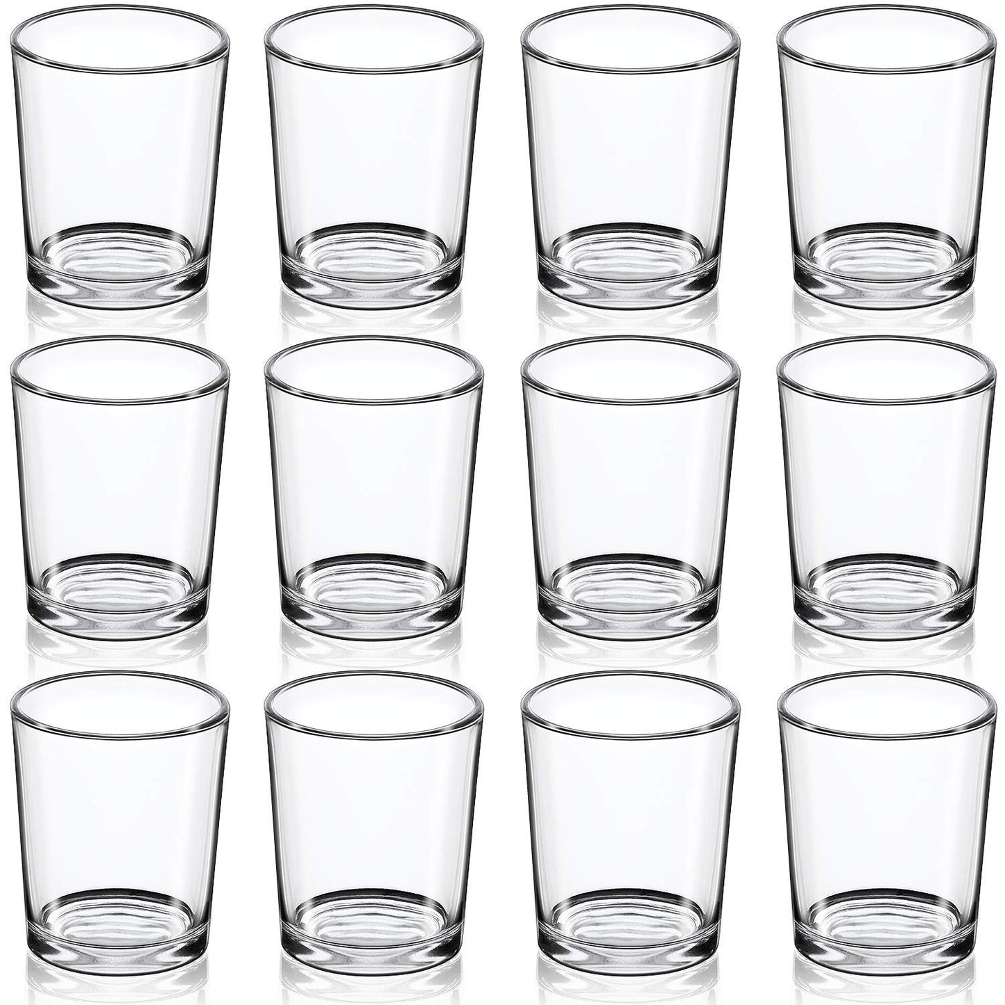 DARJEN Votive Candle Holders Set of 12 - Glass Votives Holder - Clear Floating Tealight Candle Holder Bulk for Table Centerpieces & Wedding Decor