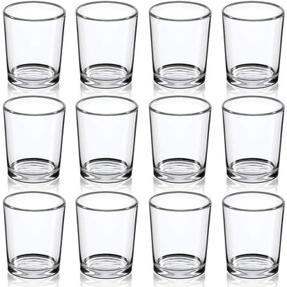 DARJEN Votive Candle Holders Set of 12 - Glass Votives Holder - Clear Floating Tealight Candle Holder Bulk for Table Centerpieces & Wedding Decor