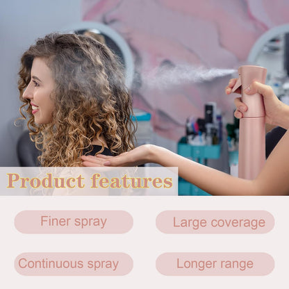 LERPOLOR Empty Spray bottles, Continuous Spray Bottle for Hair, 10 Oz Rose Gold Spray Water Bottle Fine Mist Refillable, Skin Care, Showering Pets, Plants, travel, Ironing and Cleaning