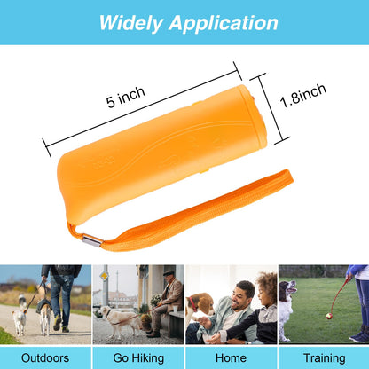 Frienda LED Ultrasonic Dog Trainer Device 3 in 1 Stop Barking Stop Bark Handheld Dog Training Device (Yellow)