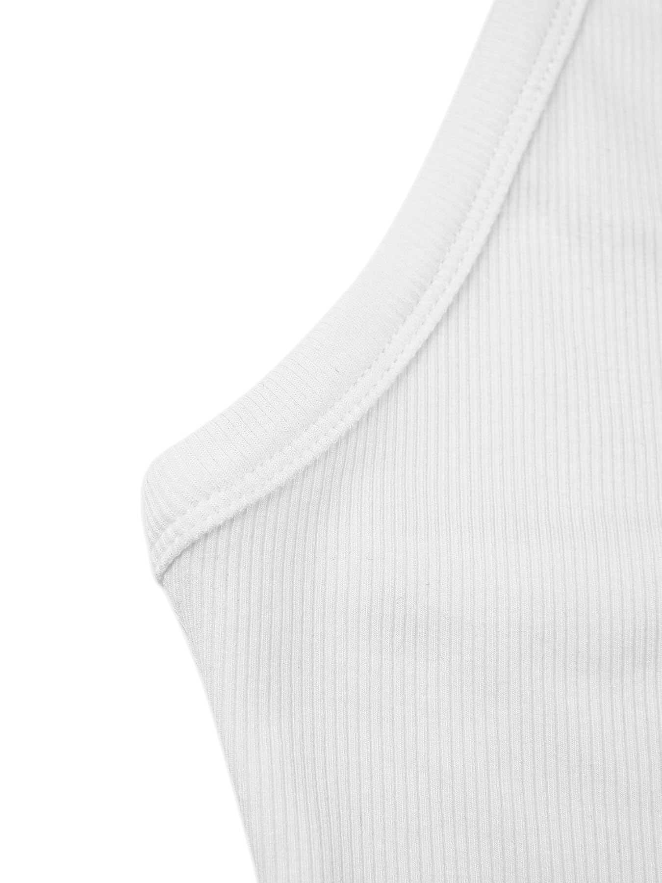 iGENJUN Workout Tops for Women Racerback Tank Tops 2025 Yoga Gym Ribbed Sleeveless Shirts Clothes,M,White