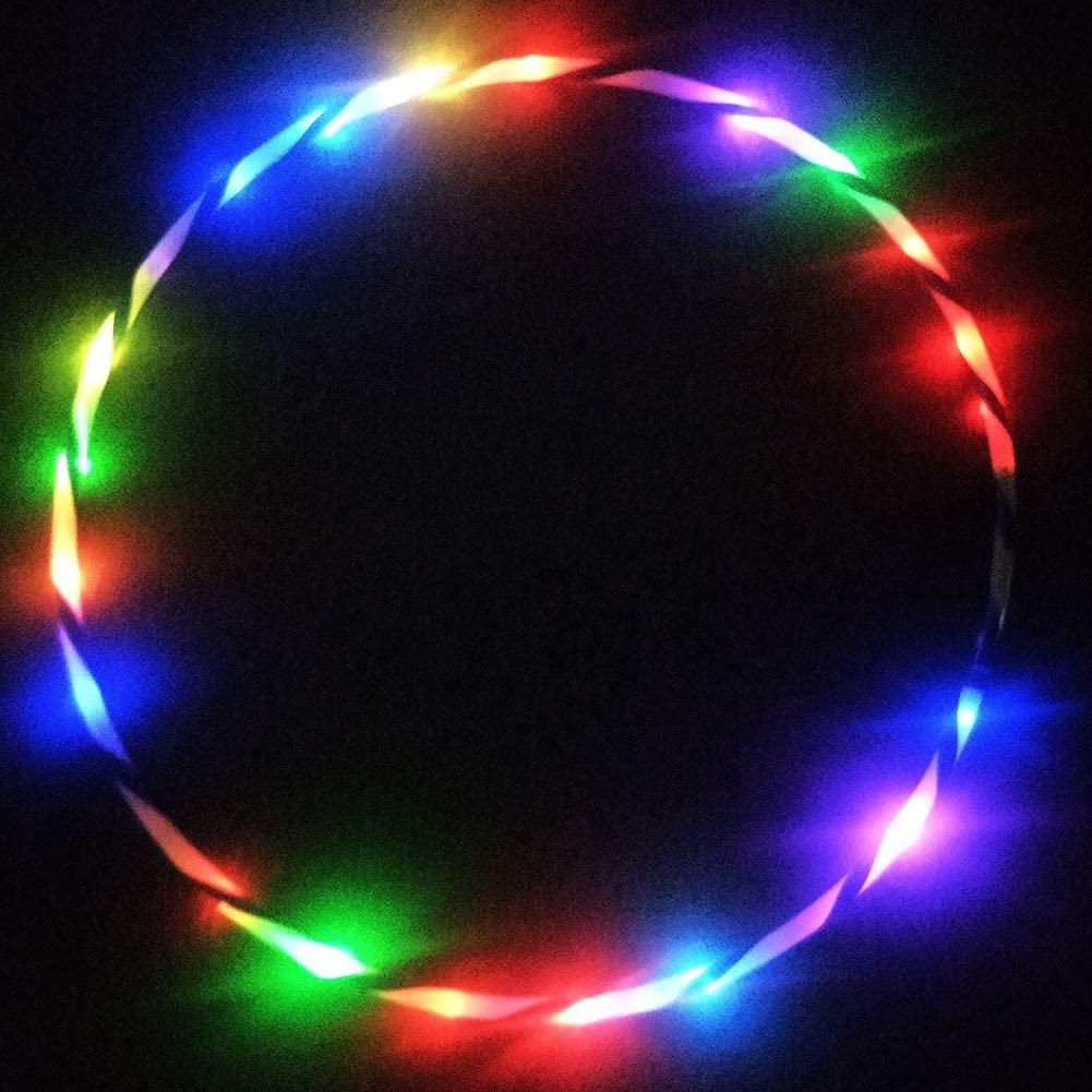 LED Hoops for Kids Adults - CRTEPST Light Up Glow Sport Rings Dance Toy for Sports Playing Exercise