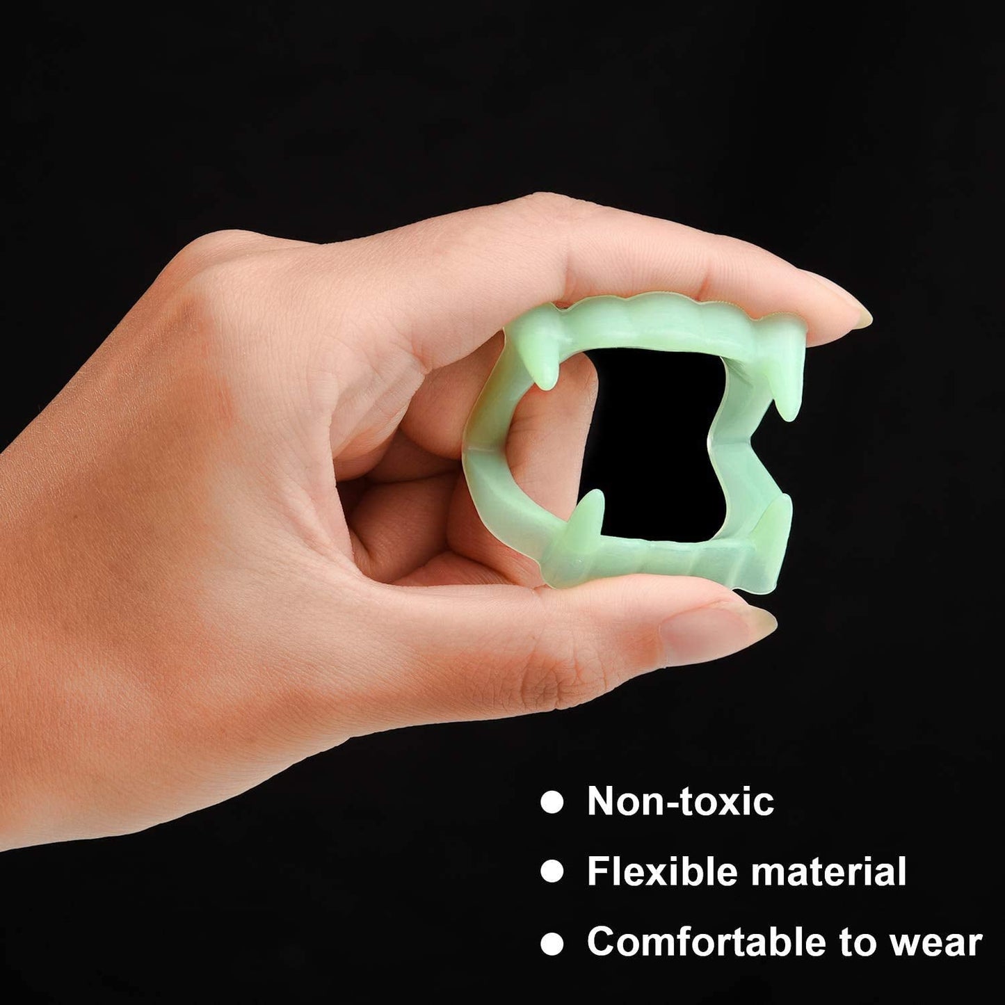 Halloween Teeth Glow in The Dark Fangs Teeth, Dress-Up, Pretend Play (24-Pack)