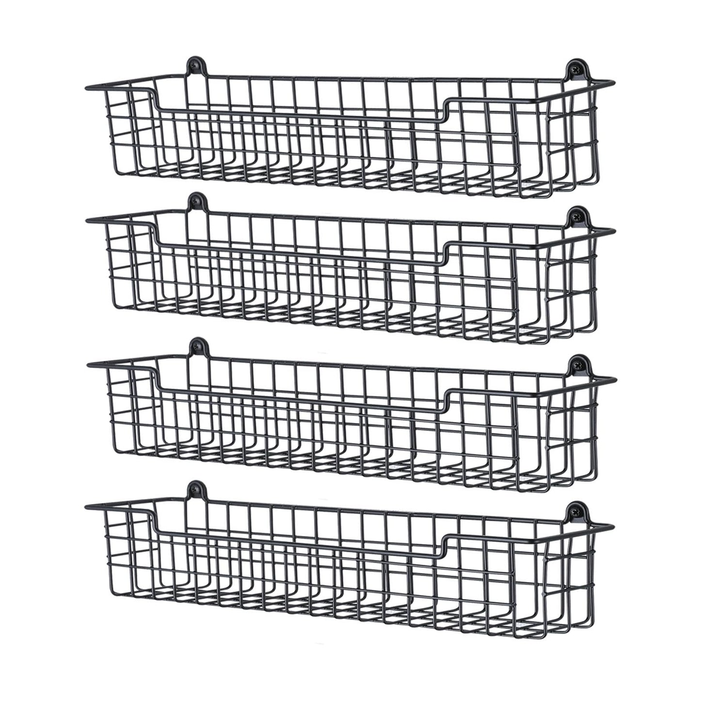 Spice Rack Organizer Wall Mount, Spice Organization Storage Shelf for Cabinet Door, 2 Packs Wall Spice Rack Saving Space for Kitchen, Black