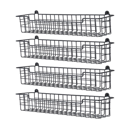 Spice Rack Organizer Wall Mount, Spice Organization Storage Shelf for Cabinet Door, 2 Packs Wall Spice Rack Saving Space for Kitchen, Black